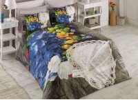 Постельное белье ранфорс Cotton Box - Floral Frilly Bej (Турция), евро